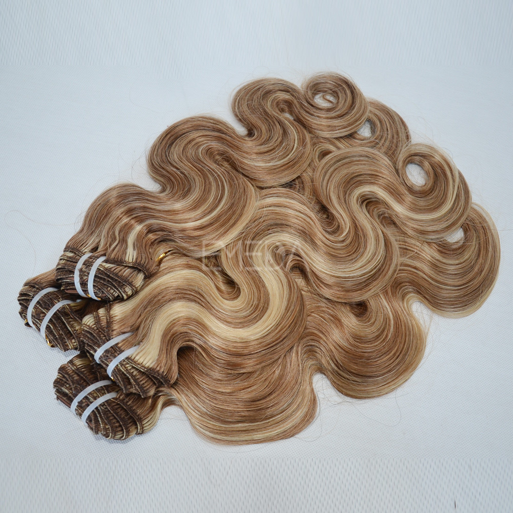 USA Indian body wave clip in hair extensions clips YJ152